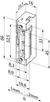 Technical drawing Electric strike 128---------###