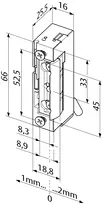 Technical drawing Electric strike 128K--------###