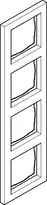 Cover frame 4-gang model 1380EF4