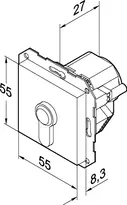 Technical drawing Key switch module model 1385ES3 1385ES3