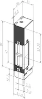 Technical drawing Electric strike 342UF-------###