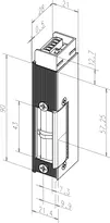 Technical drawing Electric strike 142USRF-----###