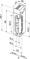 Technical drawing Electric strike 143---------###