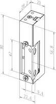 Technical drawing Electric strike 24.400------###