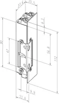 Technical drawing Electric strike 24.460------D11