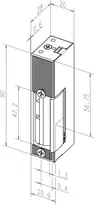 Technische Zeichnung Elektro-Türöffner 34F---------###