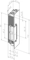 Technische Zeichnung Elektro-Türöffner 34RRF-------###