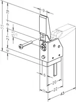 Technical drawing Bolt Switch Contact Model 878 878----------00