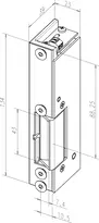 Technical drawing Electric strike 331U--------###