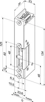 Technical drawing Electric strike 331URF------###