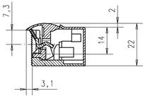 Technical drawing 2 Escape door strike 332.80F-----F91