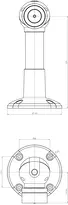 Technical drawing Magnet Model 830 BW2/U/D/UD 830xxBW2/U/D/UD