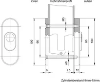 Technische Zeichnung Sicherheitsrosette Modell 844SX63 844SX63--------