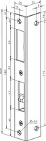 Technical drawing Bolt switch contact 875 with striking plate 875-10-29535