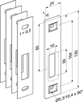 Technical drawing Counterpart (VarioFix) with spacer plates SET352E-25---00