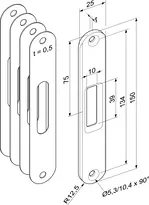 Technical drawing Counterpart with spacer plates SET352R-25---00