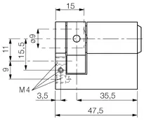 Technical drawing Switch cylinder - system P0 P040
