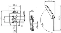 Technical drawing Escutcheon with rain protection cover 1254,AUS=8