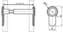 Technical drawing Dummy cylinder, variable 1538