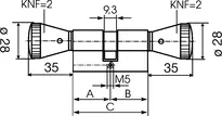 Technical drawing 1 Profile-knob cylinder 1574