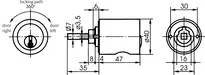 Technical drawing Furniture lock cylinder - system SK6 Z186