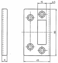 Technical drawing Strike plate 1938,VAR=1475173