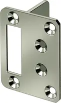Striking plate for lock case with angle