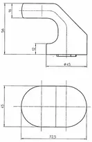 Technical drawing Angled knob 1974,VAR=WK