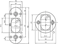 Technical drawing External escutcheon 1980