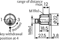 Technical drawing Universal locking lever cylinder - System MK5 2059