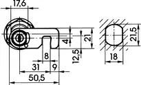 Technical drawing Universal locking lever cylinder - System MK5 2186