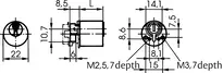 Technical drawing Furniture cylinder - system MK5 2575,AUS=1