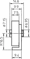 Technical drawing 2 Security lock with cross profile 3044
