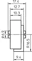 Technical drawing 2 Security lock with cross profile 3045