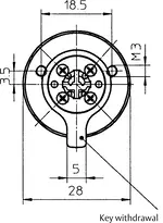 Technical drawing 1 Security lock with cross profile 3045
