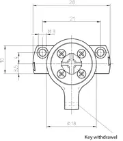 Technical drawing 1 Security lock with cross profile 3101