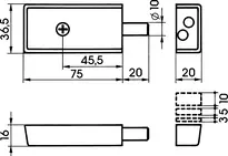 Technical drawing Compact rim lock 3143