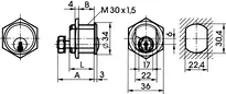 Technical drawing Locking lever cylinder - system TK5 5320,AUS=1