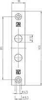 Technical drawing 2 Mortise bolt lock 3211