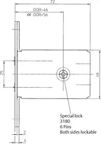 Technical drawing 1 Mortise bolt lock 3211