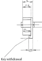 Technical drawing 2 Security lock with cross profile 3800