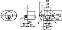 Technical drawing Furniture cylinder - system SK6 Z427