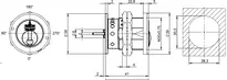 Technical drawing Switch cylinder - system TK5 5457
