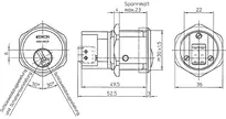 Technische Zeichnung Schaltzylinder - System SK5 0511