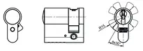 Technical drawing 2 Profile-half cylinder .532