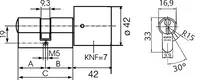 Technical drawing Profile-knob cylinder .534,KNF=7