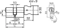 Technische Zeichnung Profil-Knaufzylinder .534,KNF=9