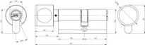Technical drawing Profile-knob cylinder .534,KNF=96