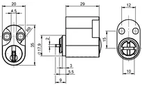 Oval internal cylinder .539