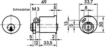Technische Zeichnung Spezialzylinder für Tresorrohr - System SK5 0549